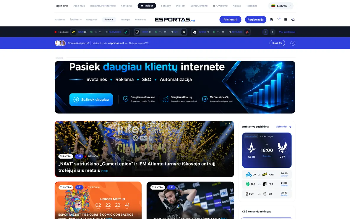 Esportas.net – home page